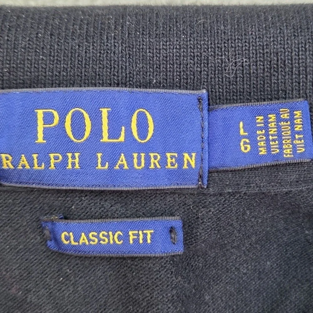 Polo Ralph Lauren Polo Mens L Classic Fit Short Sleeve Pique Pony Logo Black